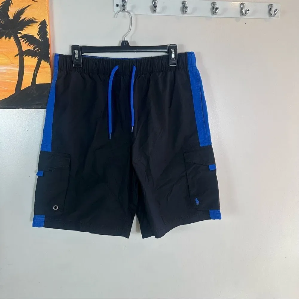 Ralph Lauren Black and Blue Athletic Shorts
